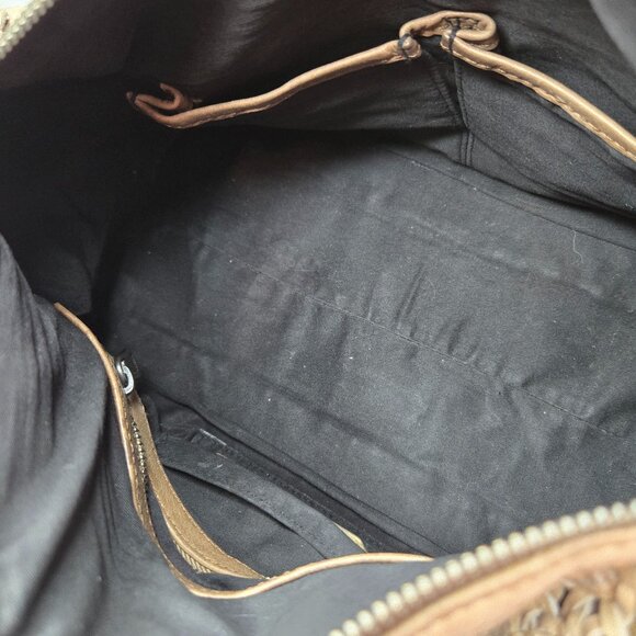 Rebecca Minkoff Distressed Woven Leather Satchel Women's Purse Shoulder Strap - Picture 6 of 12